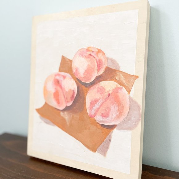 SOLD Original Peaches Acrylic Painting on Wood Panel - Picture 3 of 6